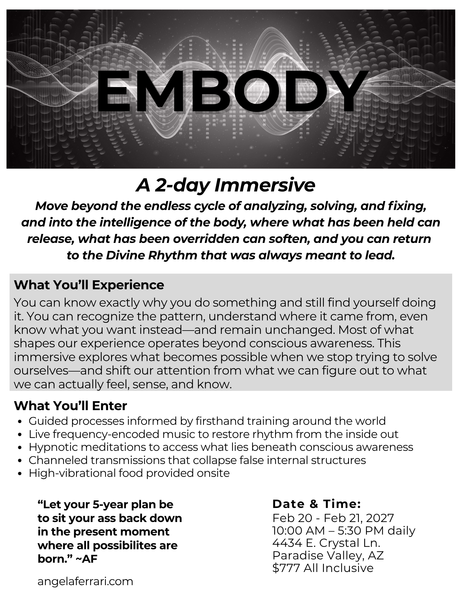 Embody Workshop — A 2-Day Immersive (2-Day Workshop Pass)
