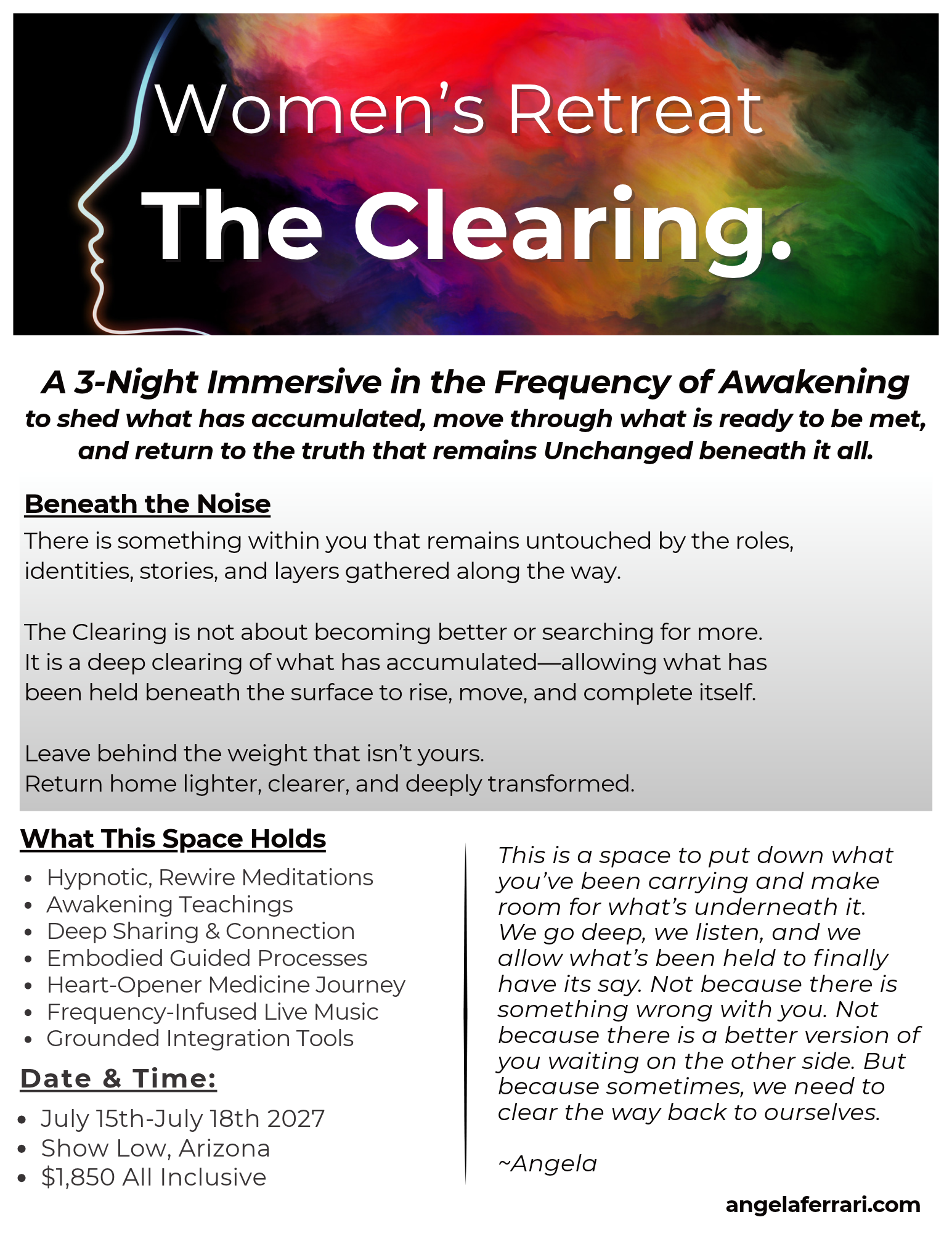 Women’s Retreat — The Clearing (3-Night Retreat Pass)