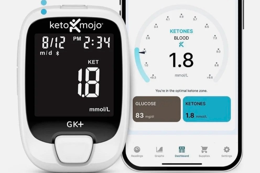 Keto-Mojo is a fingerstick meter that measures blood glucose and BHB ketones in the same session, then calculates your GKI—the ratio that shows whether you’re actually in fat-burning mode or just eating “keto.” Urine strips and breath gadgets guess. 