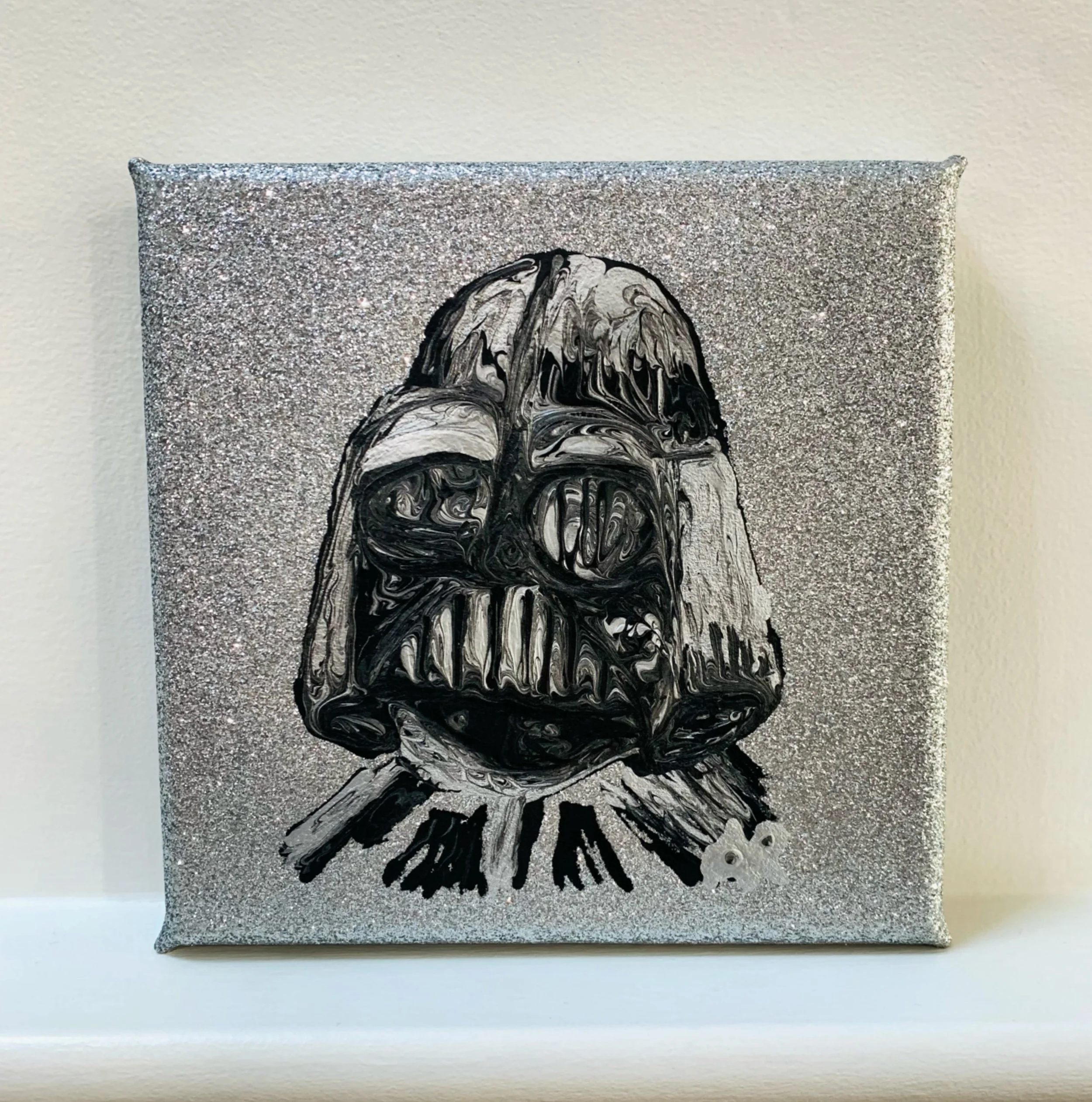 "Darth” 6x6 - Price $40 (CAN). Use the Contact section of the website and send me an email to buy. I will ship to you directly.