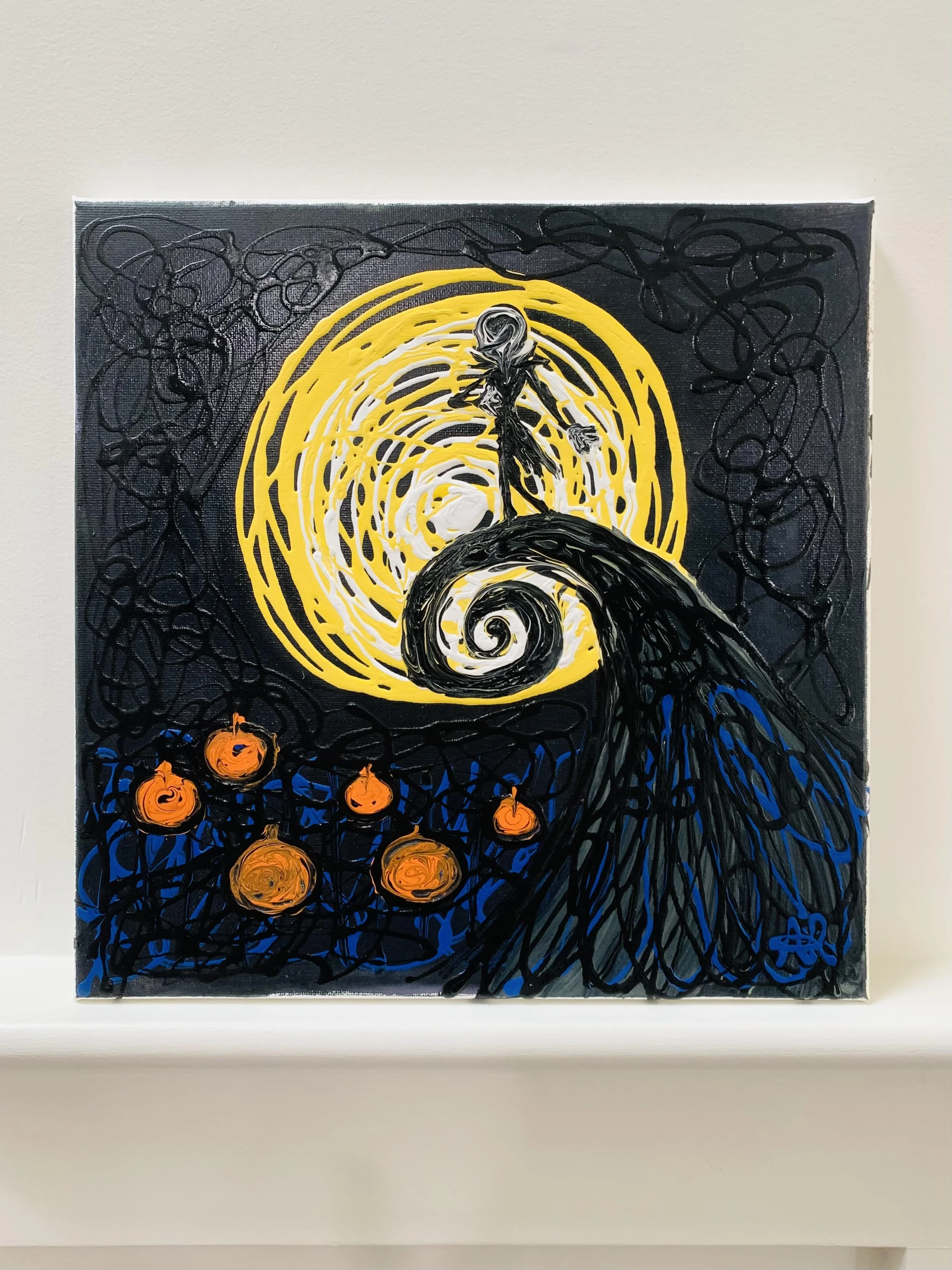 "The Nightmare Before Christmas” 12x12 - Price $80 (CAN). Use the Contact section of the website and send me an email to buy. I will ship to you directly.