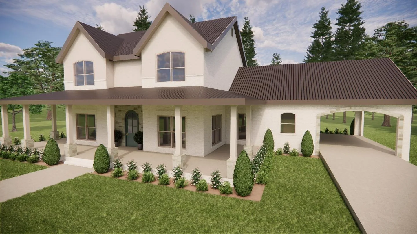 Exterior rendering for a home being built soon in the Conway area! I loved collaborating with this client on her exterior materials. There are so many material options out there so seeing what it would look like before hand definitely helped this cli