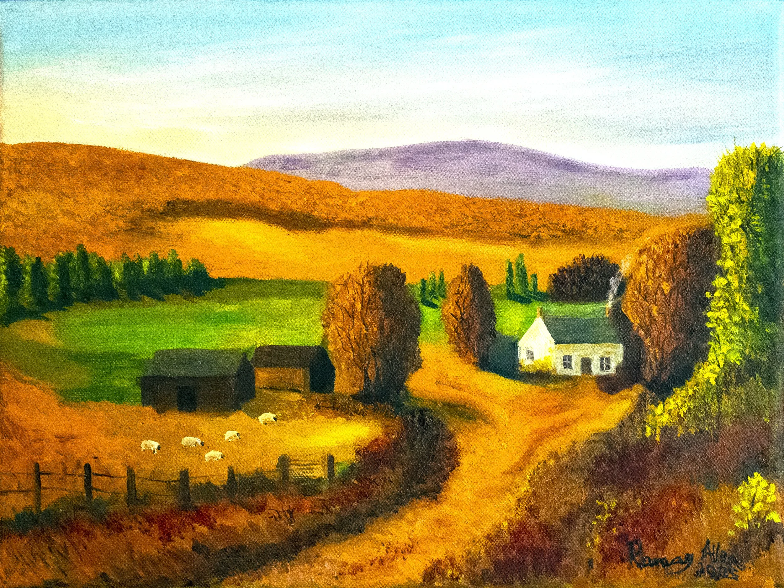 Autumn Glenisla Landscape - Oil on canvas