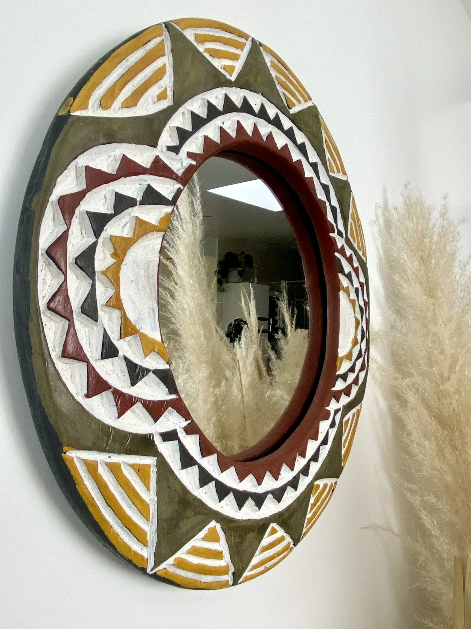 Les Couleurs du Paon - Miroir NAYA – La chaleur de l’ocre - Déco Ethnique Chic