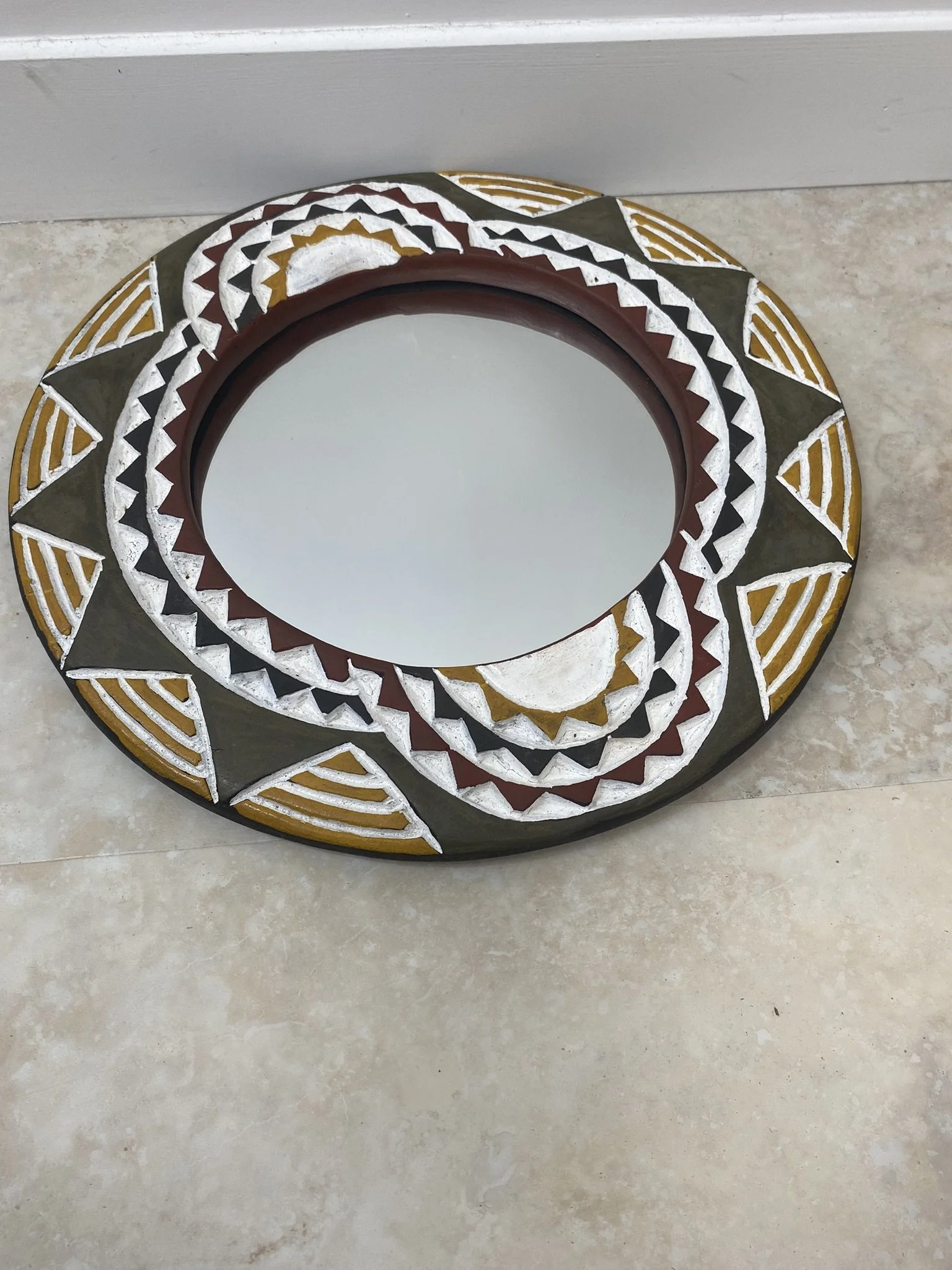 Les Couleurs du Paon - Miroir NAYA – La chaleur de l’ocre - Déco Ethnique Chic