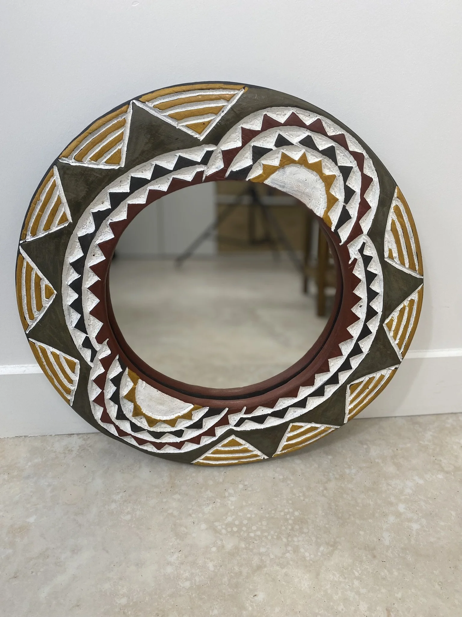 Les Couleurs du Paon - Miroir NAYA – La chaleur de l’ocre - Déco Ethnique Chic