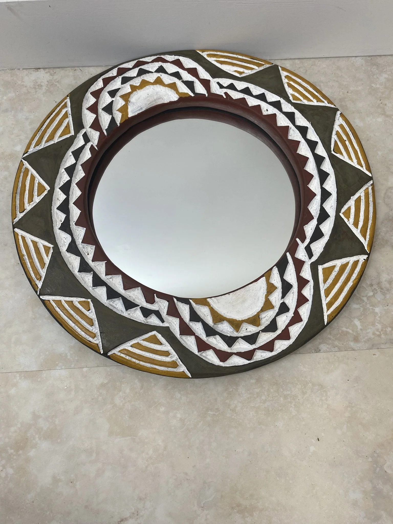 Les Couleurs du Paon - Miroir NAYA – La chaleur de l’ocre - Déco Ethnique Chic