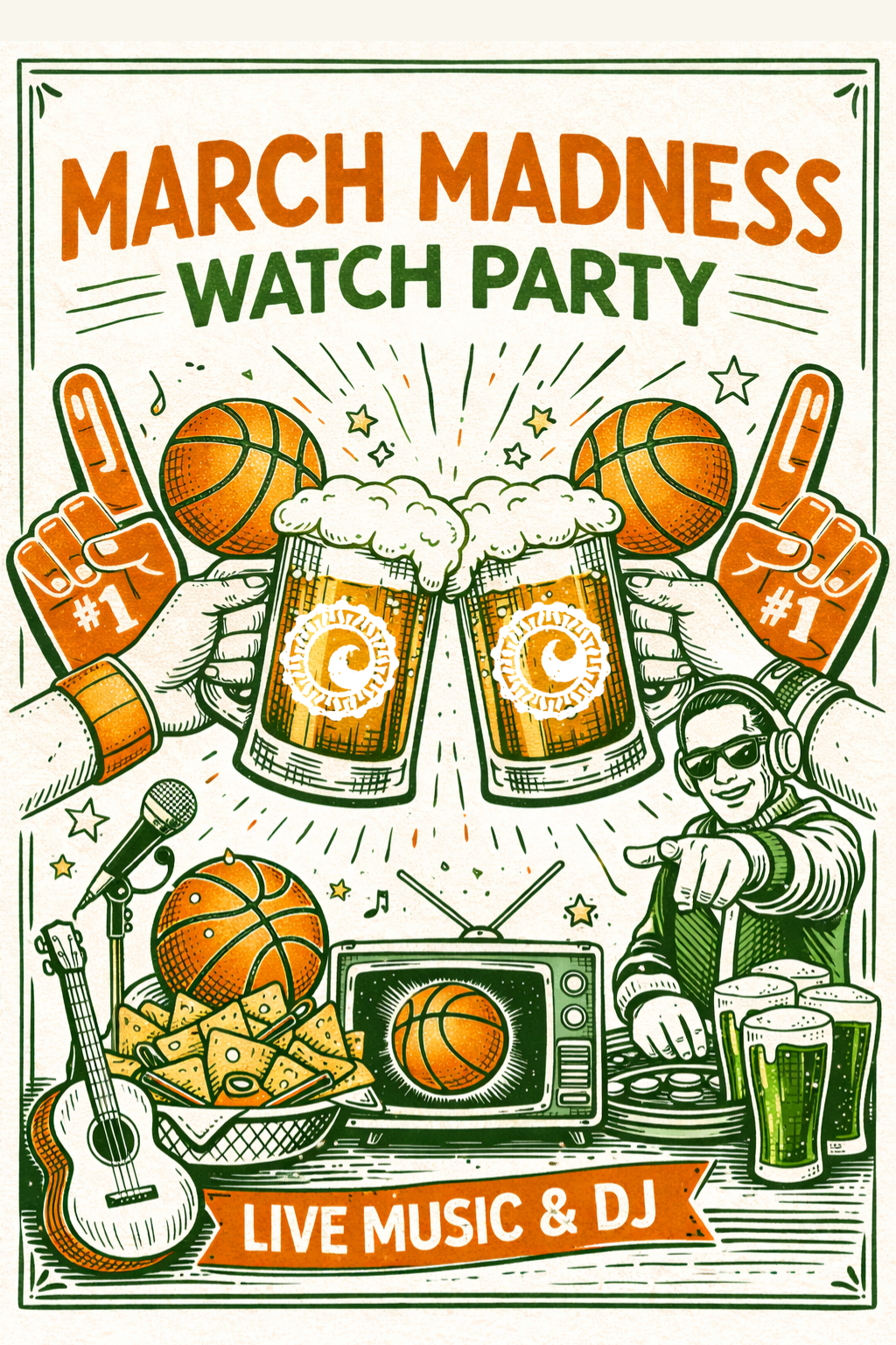 March Madness Watch Party with Dj and Live Band Boston