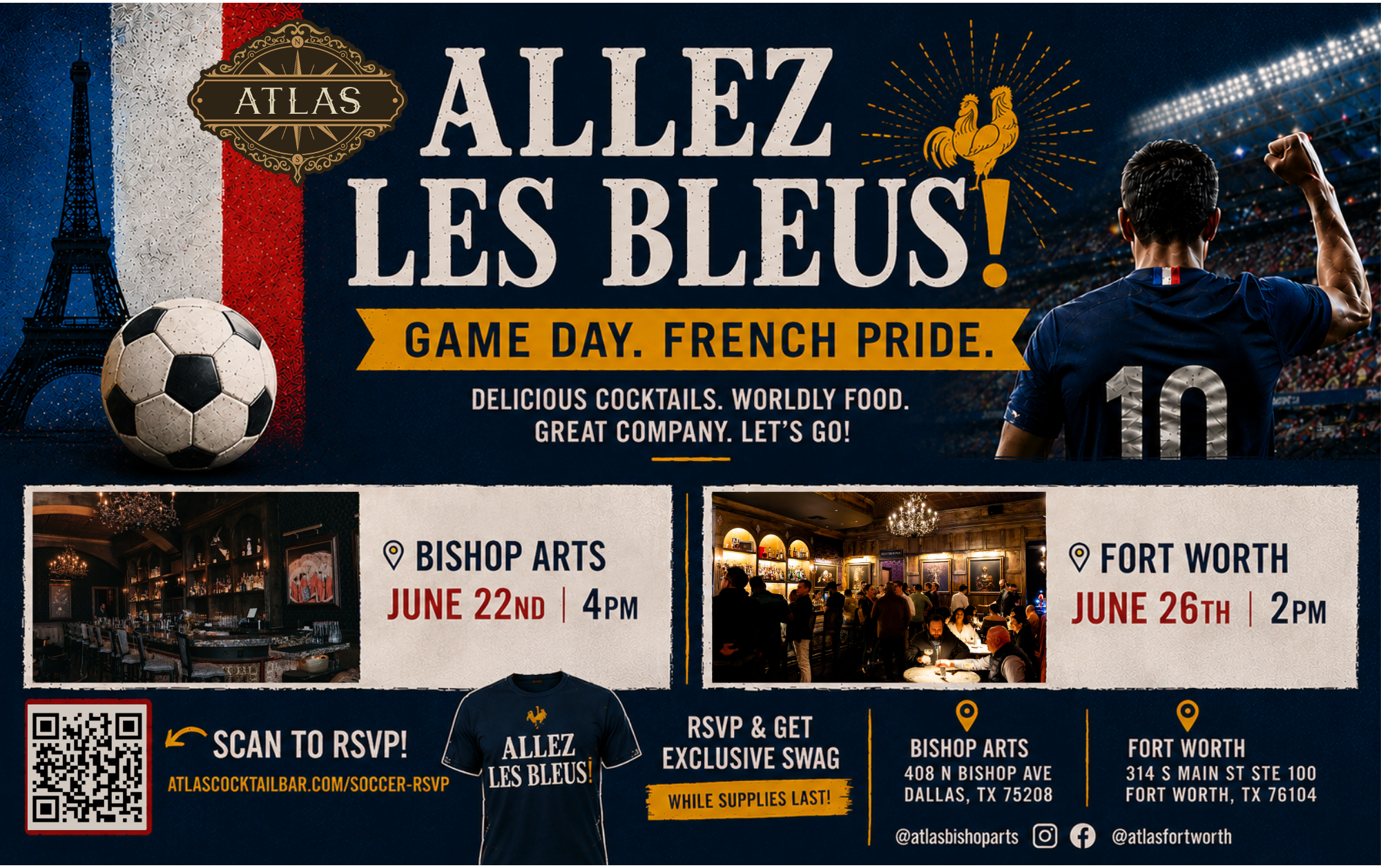Atlas Fort Worth Cocktail Bar France Game Day