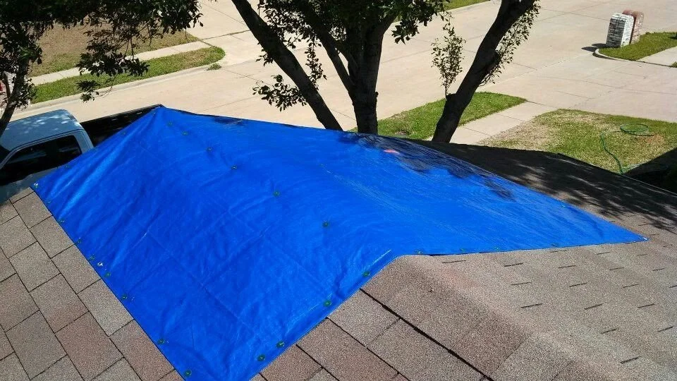 roof tarping on 3tab shingle roof