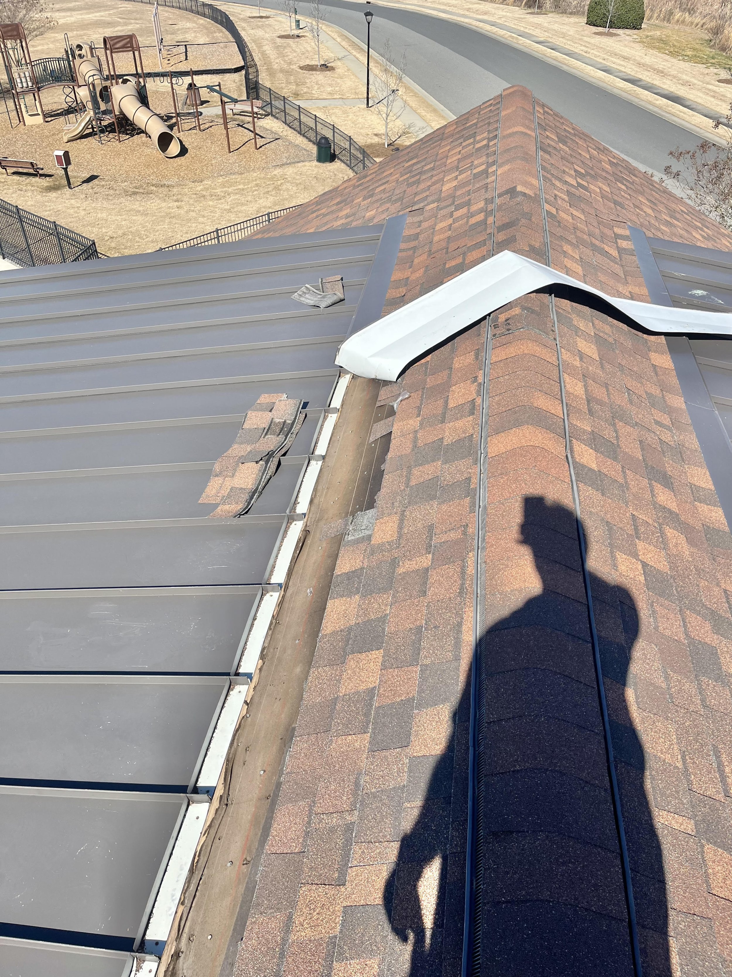 Commercial building with storm damage that will be repaired by Stable Roofing in Indian Trail, NC