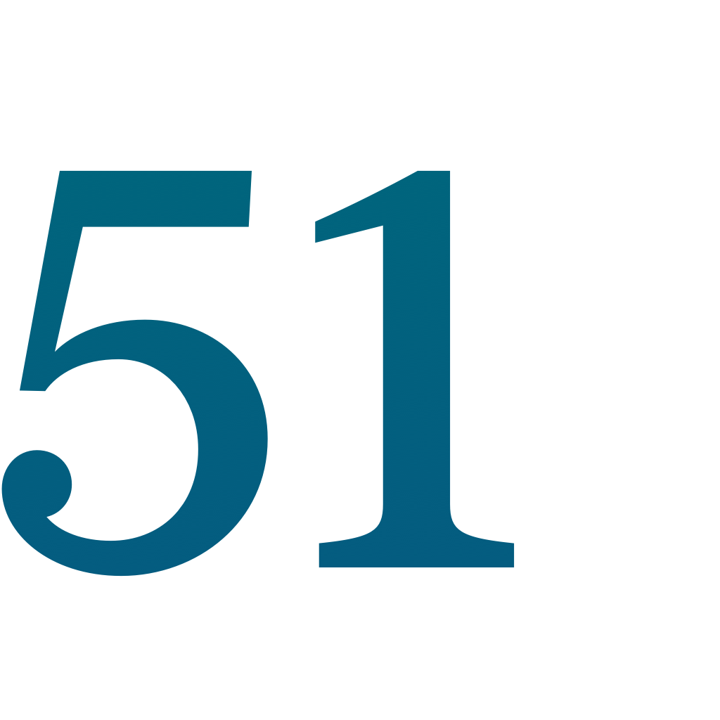 Number 51 in large blue digits.