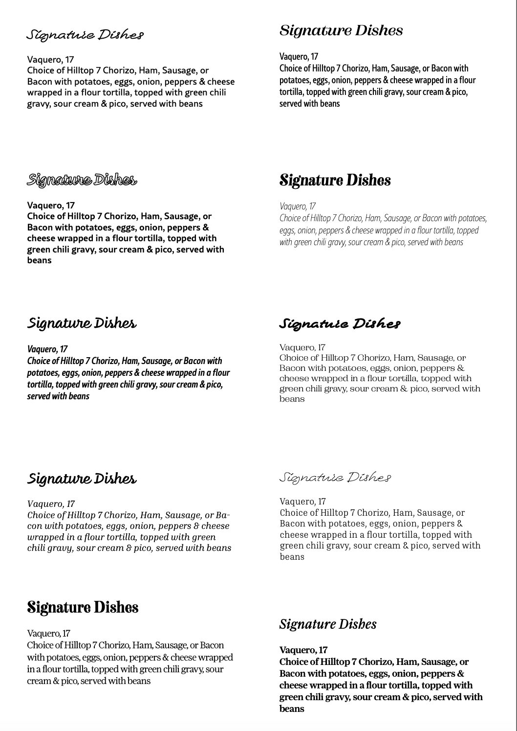 Typeface Brain-storming