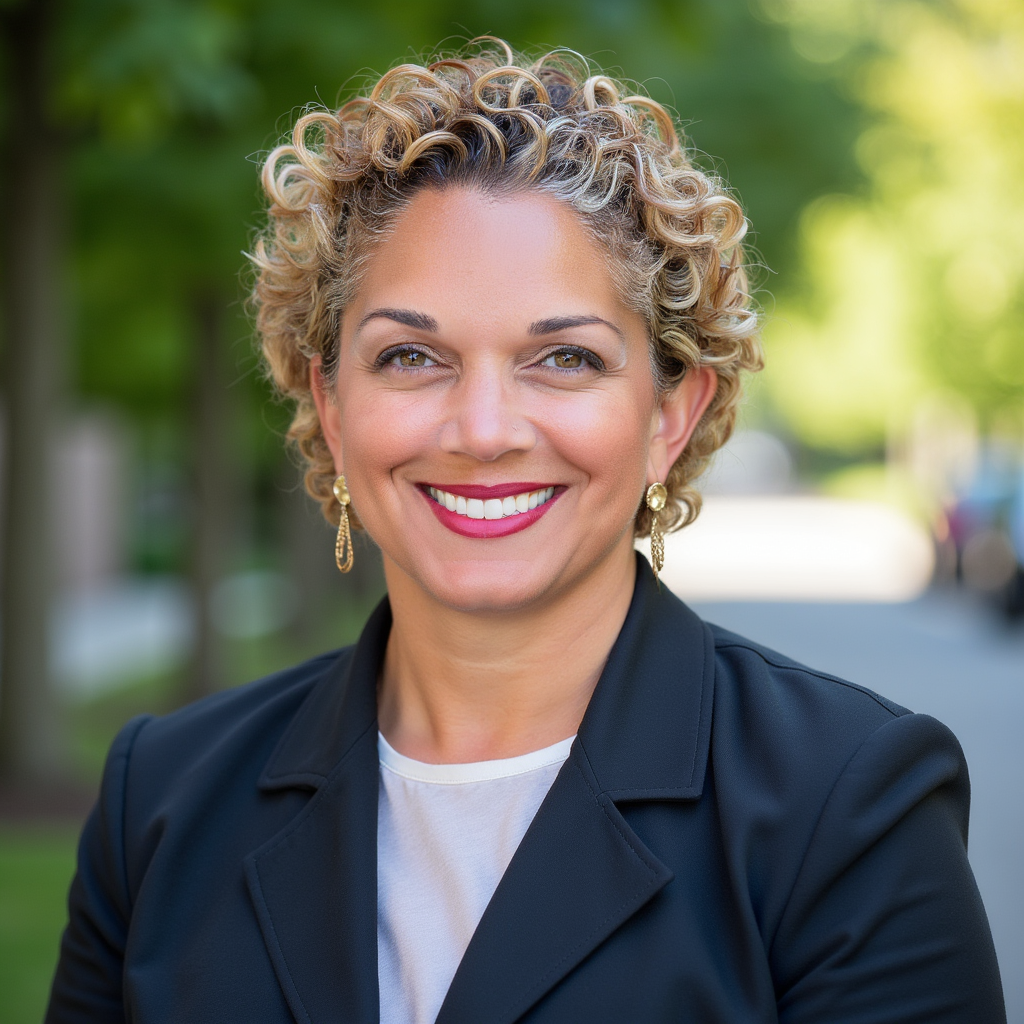 Professional headshot of Jill Cromartie smiling outdoors in a black blazer.