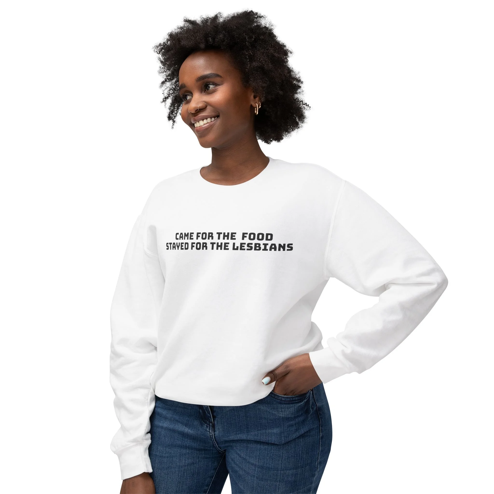 Came for the Food Stayed for the Lesbians Crewneck Sweatshirt — LGBTQ Pride Pullover