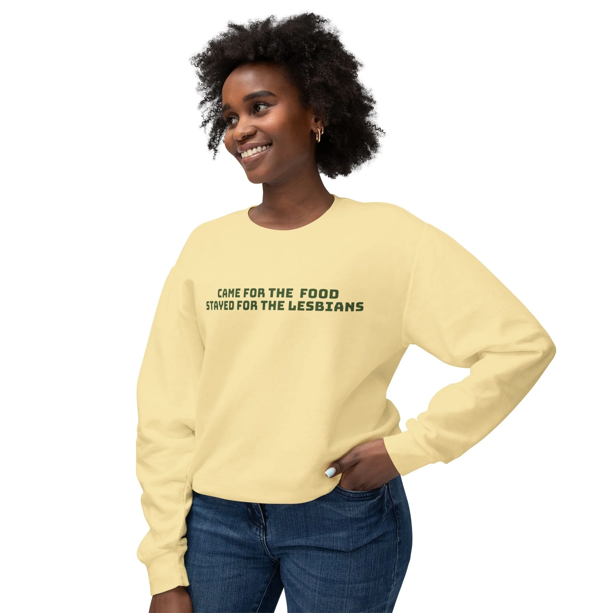 Came for the Food Stayed for the Lesbians Crewneck Sweatshirt — LGBTQ Pride Pullover