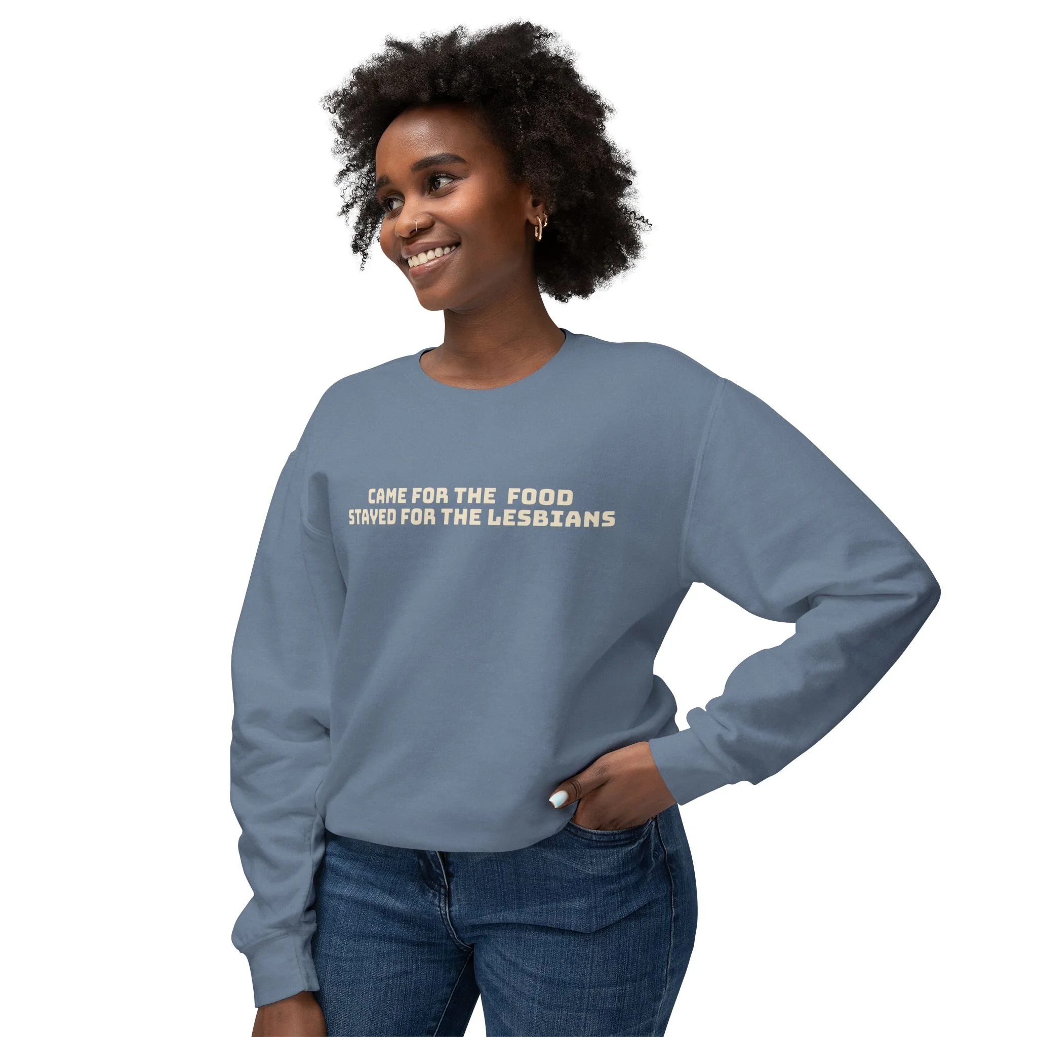 Came for the Food Stayed for the Lesbians Crewneck Sweatshirt — LGBTQ Pride Pullover