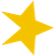 Yellow star illustration with five points and uneven edges.