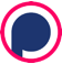 Logo featuring a stylized blue and pink letter 'P'