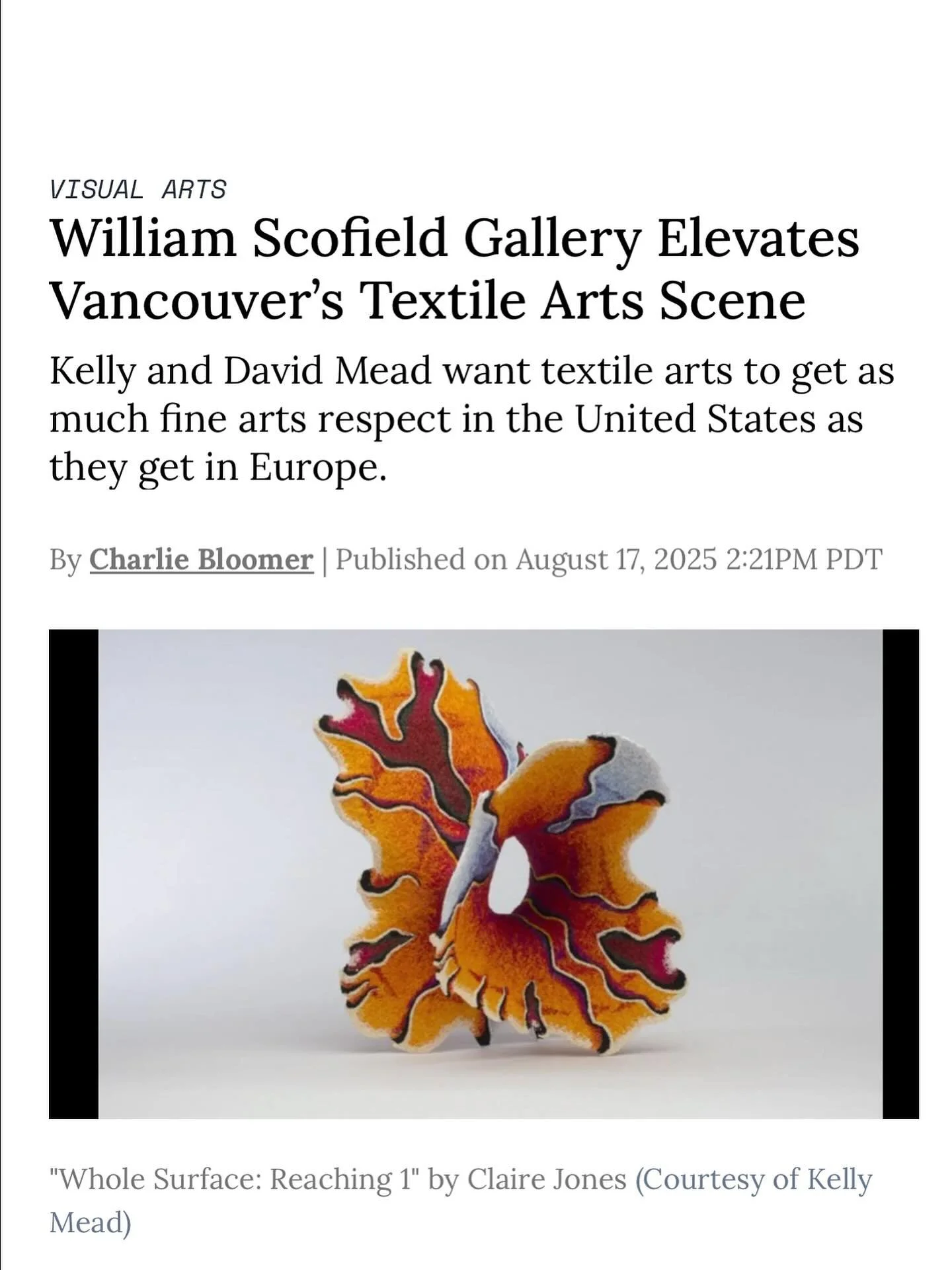 Thrilled to see Elevate featured in Willamette Week! It&rsquo;s an honor to highlight fiber and textile art in this way &mdash; thank you to all the incredible artists who made this show what it is. Link in bio to read the full article.  Congratulati