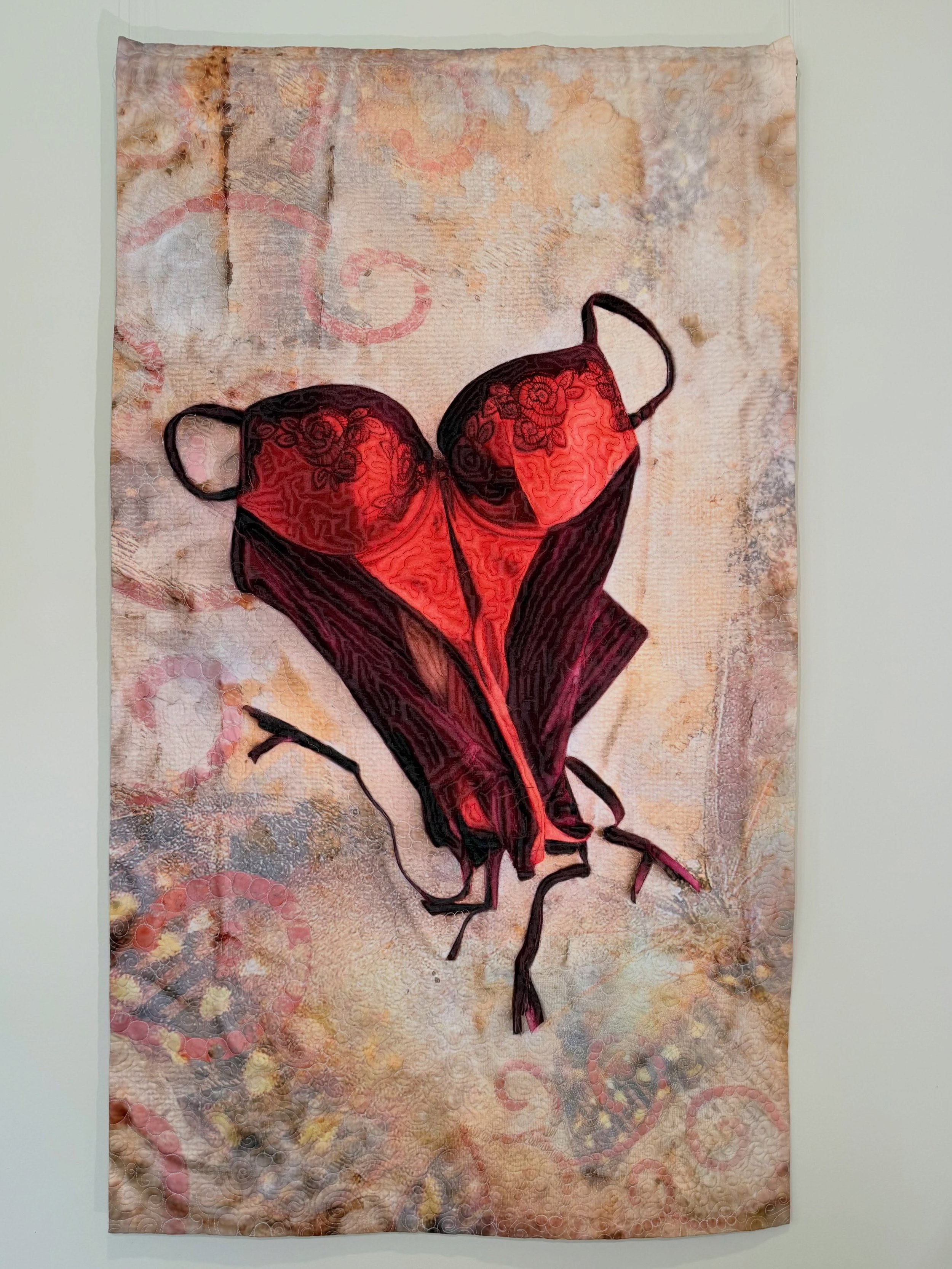 Warrior Corset- @tashaowenquilting 

Photography is only the beginning of Tasha Owen&rsquo;s process. Her images move through digital processes before layering and quilting.

In this piece, that layering really shows &mdash; from the soft painterly b