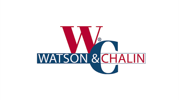 Logo of Watson & Chalin with red 'W' and 'C', and blue '&' symbol.