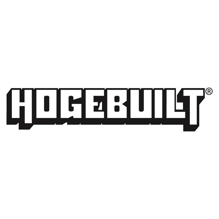 HOGE BUILT logo in bold, black, blocky font with a registered trademark symbol.