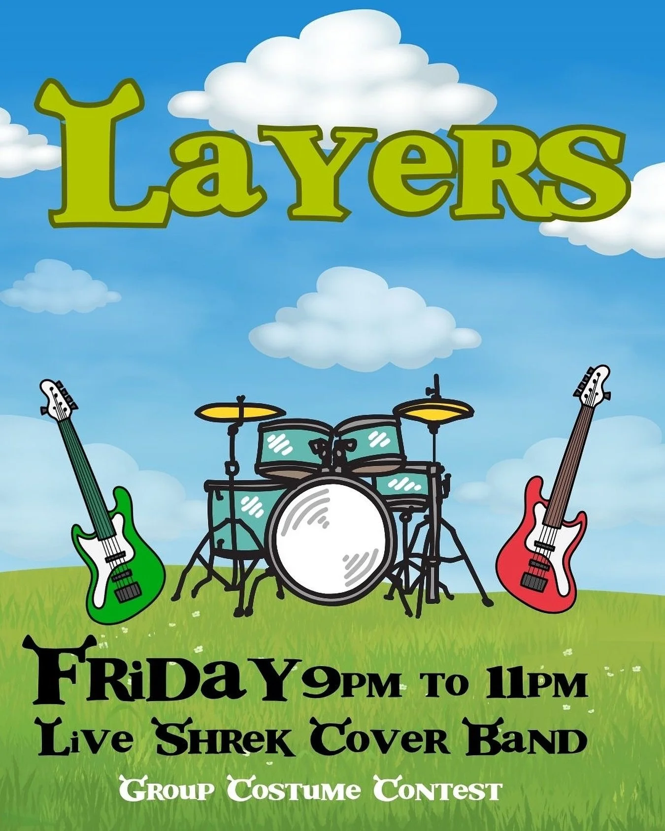 Come celebrate Halloween with us this Friday, October 31st, at Improper City! Join us for a spooktacular night featuring a live performance from Layers, the ultimate Shrek tribute band, playing from 9-11PM. Dress up in your best group costume for a c