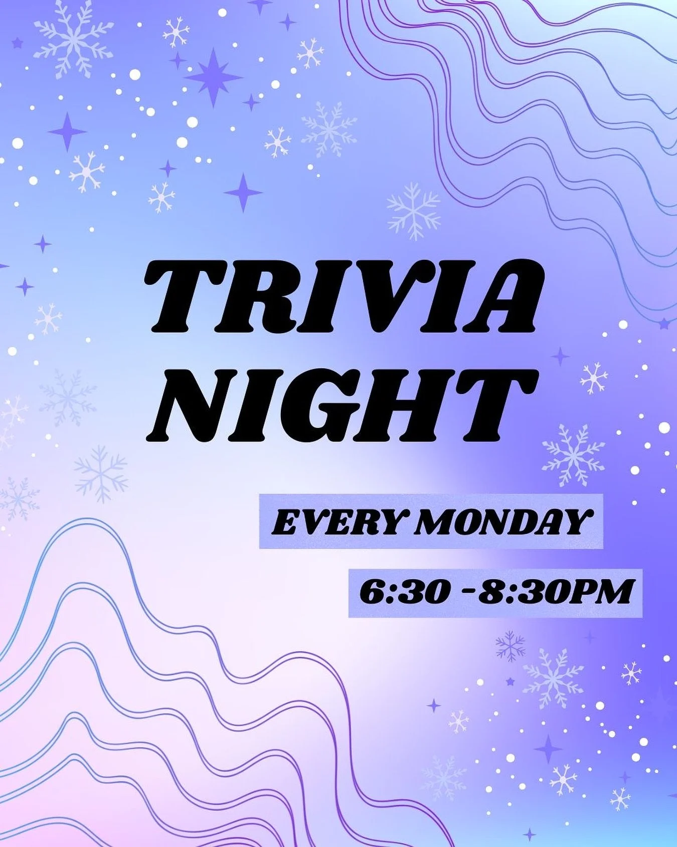 Trivia hours have been adjusted for these earlier nights as the seasons change. Join us EVERY MONDAY at 6:30PM for brain-teasing questions, good vibes, and great company. Don&rsquo;t miss it!

#denver #trivia #trivianight #denvercolorado