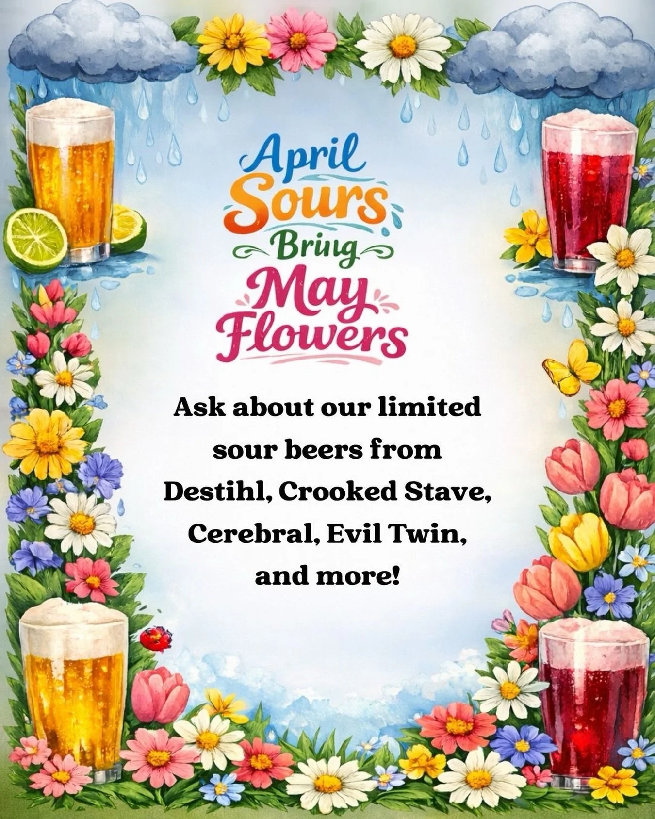 You can buy yourself sours &amp; flowers. Join us in April to check out sours from some of our favorite breweries! 

#aprilshowers #sours #denver #denverbar #beer