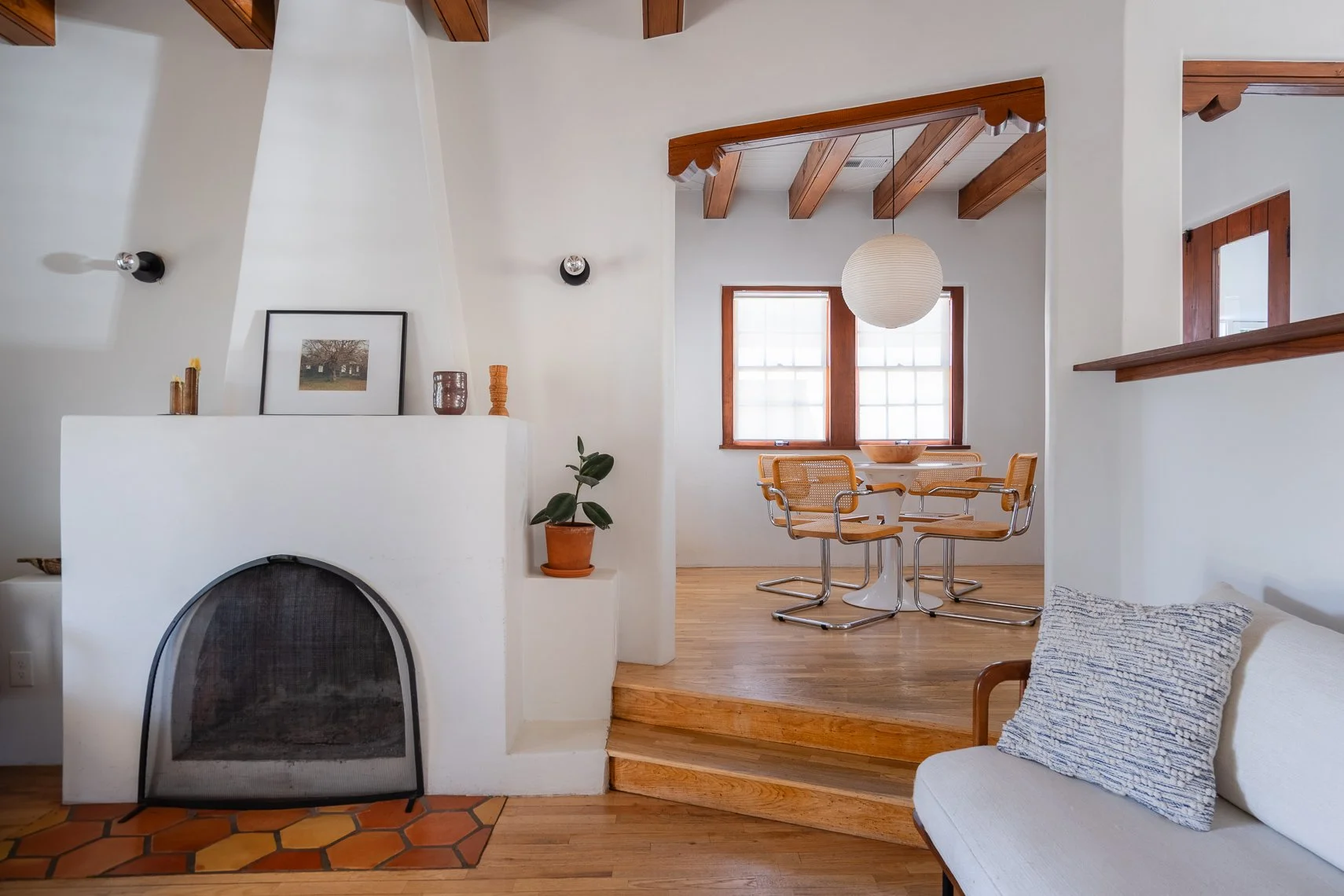 Interior real estate photography of a living room with fireplace in Albuquerque, New Mexico