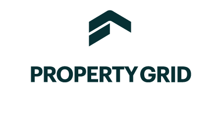 Property Grid logo with a stylized house icon above the text
