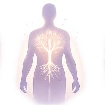 Geometric drawing of an outline square with sections divided by vertical, horizontal, and circle lines.