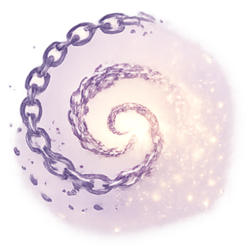 Geometric drawing of an outline square with sections divided by vertical, horizontal, and half circle lines.