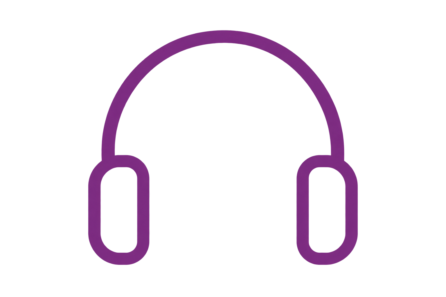 A purple illustration of a virtual reality headset with labeled parts and descriptions.