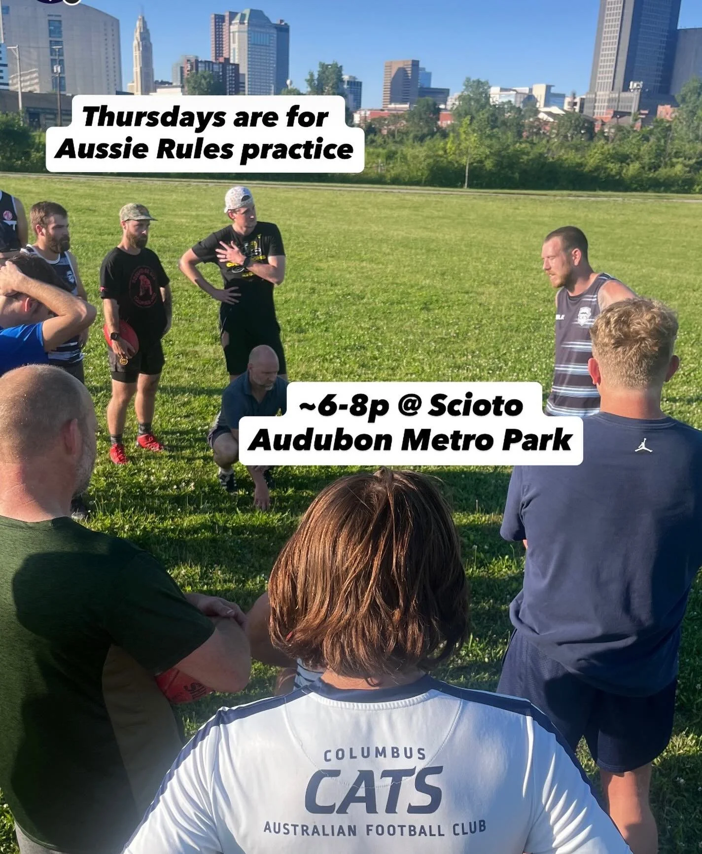 Thursdays are for Aussie Rules and is arguably the best night of the week for footy folks. Open practices, 6-8p every Thursday at the Scioto Audubon Metro Park. New players joining every week, so grab your water, cleats and just rock up and/or invite