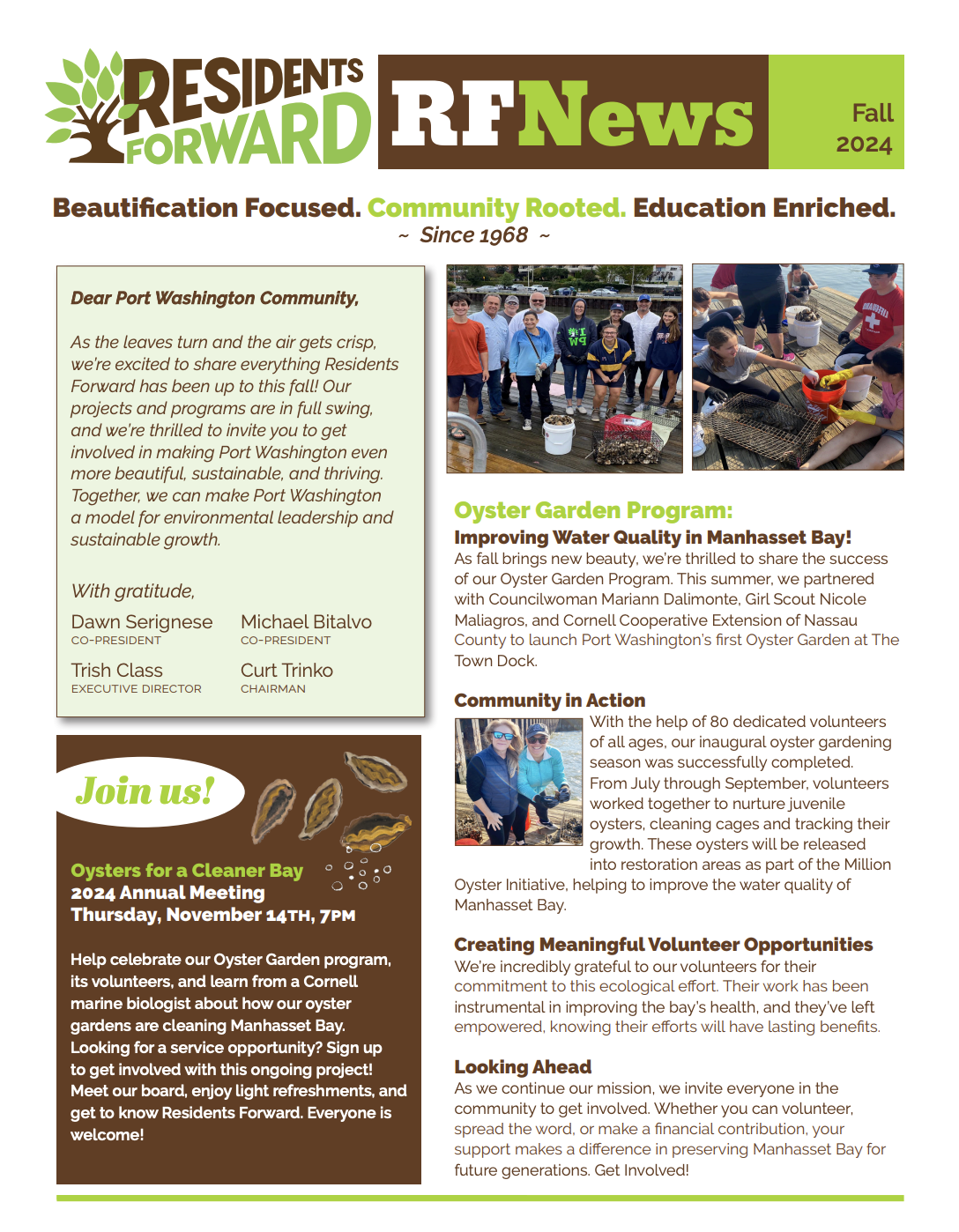 Residents Forward Fall 2024 Newsletter