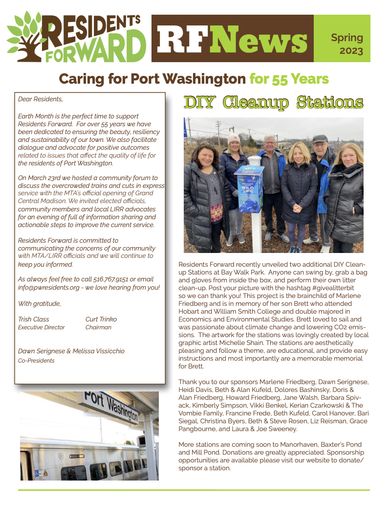 Residents Forward Spring 2023 Newsletter