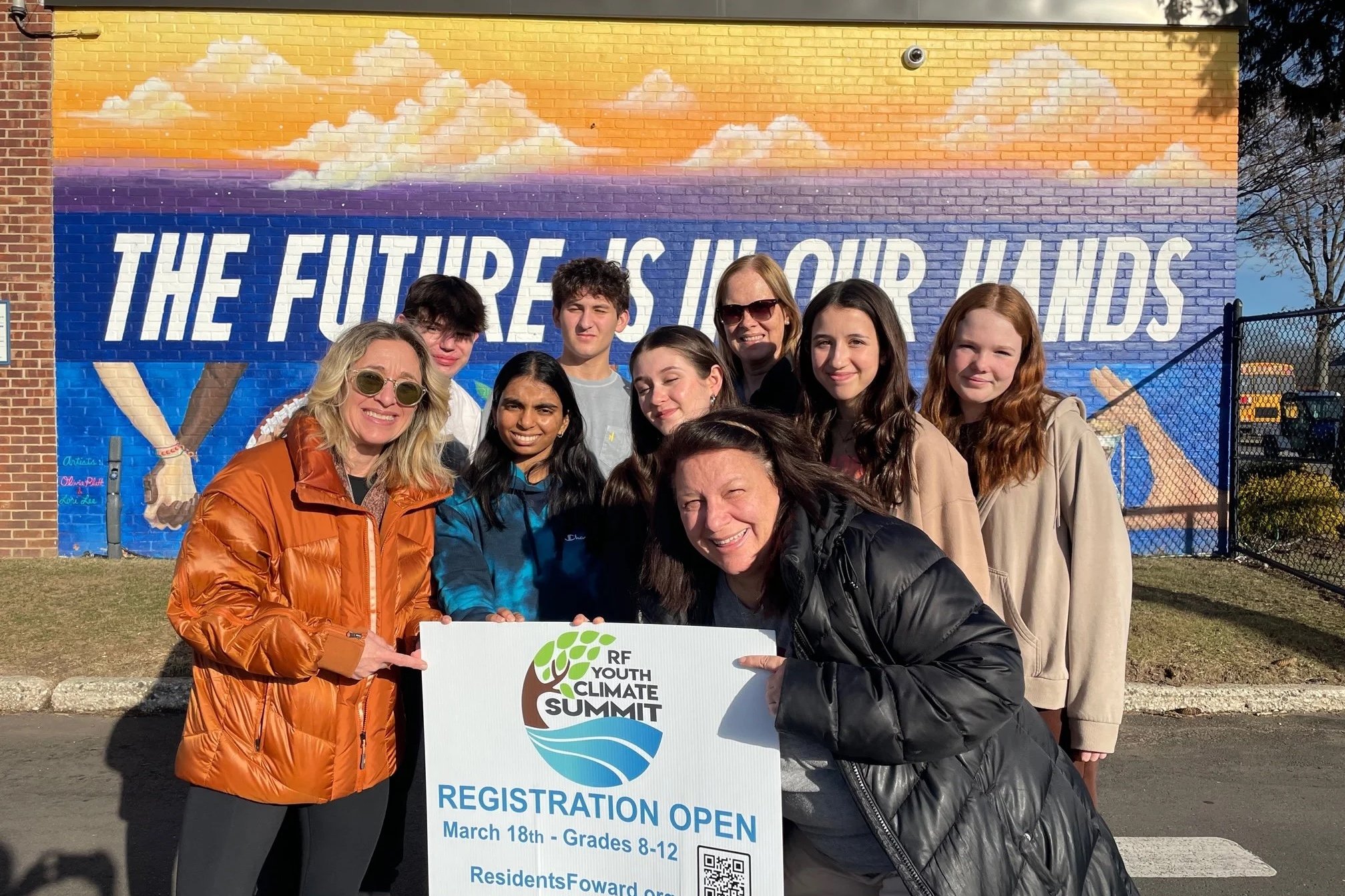 This student led mural 'The future is in our hands' was created in coordination with the RF Youth Climate Summit