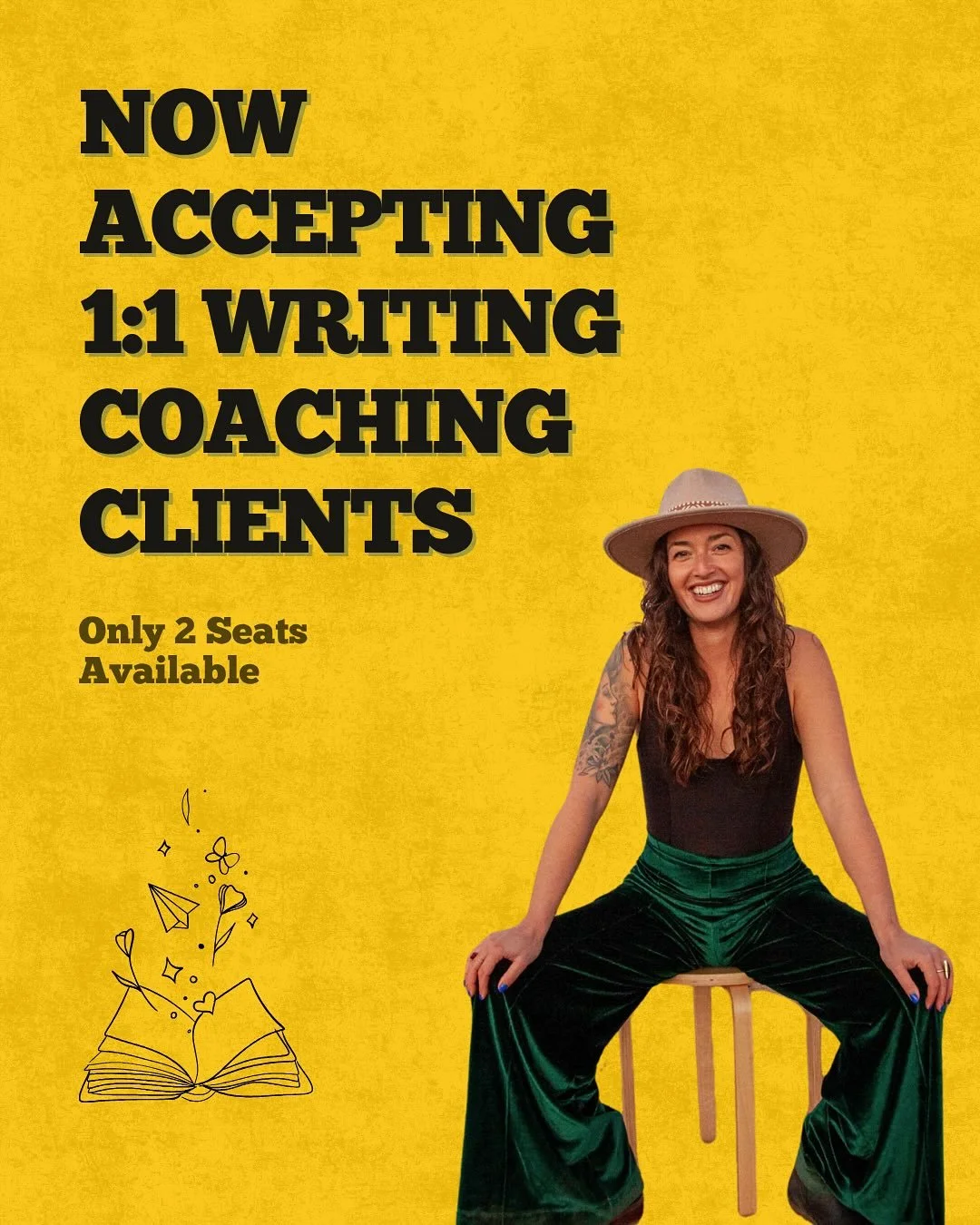 This year I&rsquo;ve been coaching writing clients and teaching workshops and I&rsquo;ve been absolutely adoring it! 

So, I&rsquo;m officially opening doors to new 1:1 Writing &amp; Creativity Coaching Clients 🎉 📖

To the creatively curious who ha