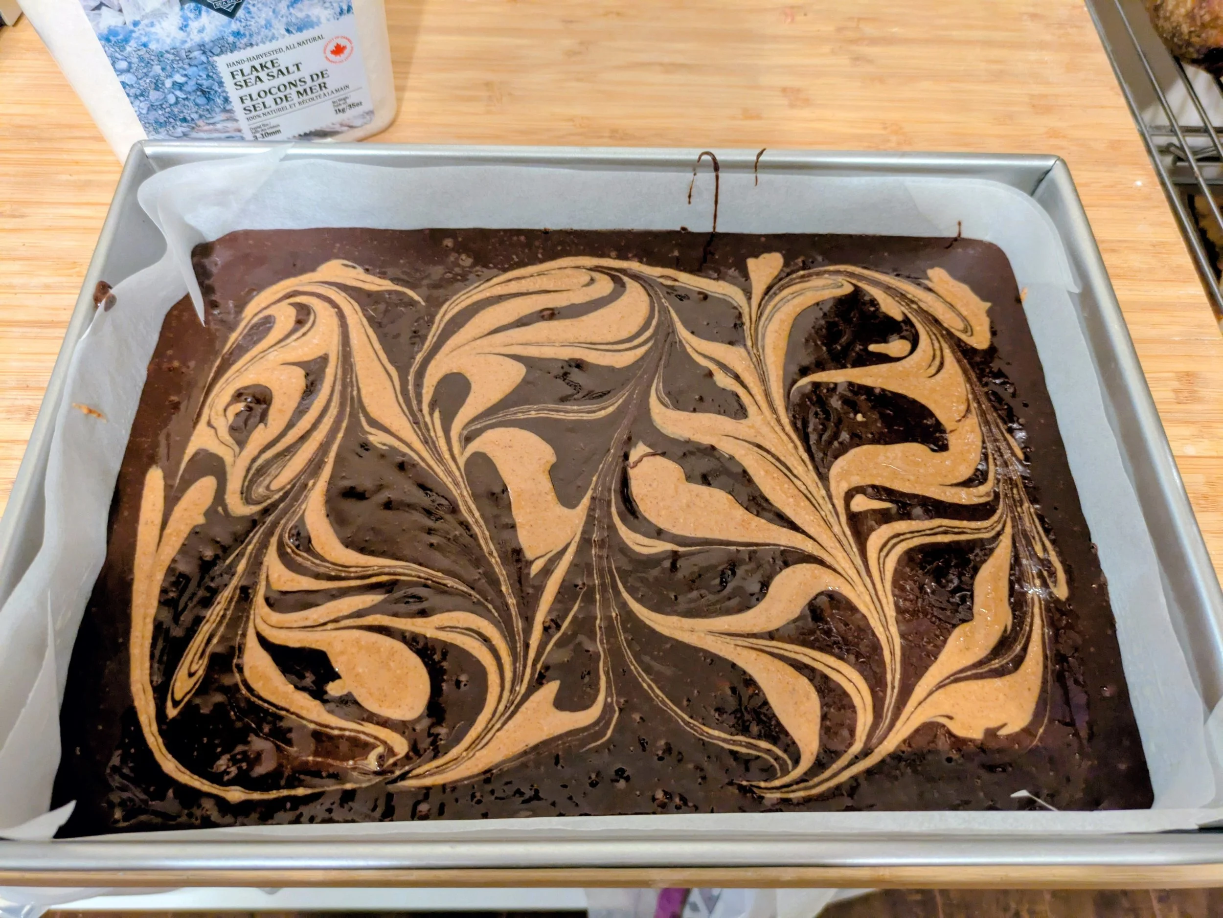 DOUBLE CHOCOLATE PEANUT BUTTER SOURDOUGH FUDGE BROWNIE