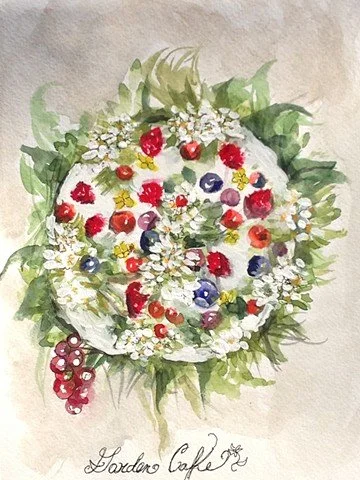 Fruit Cake for Mimi Thorisson, 2017, Watercolor