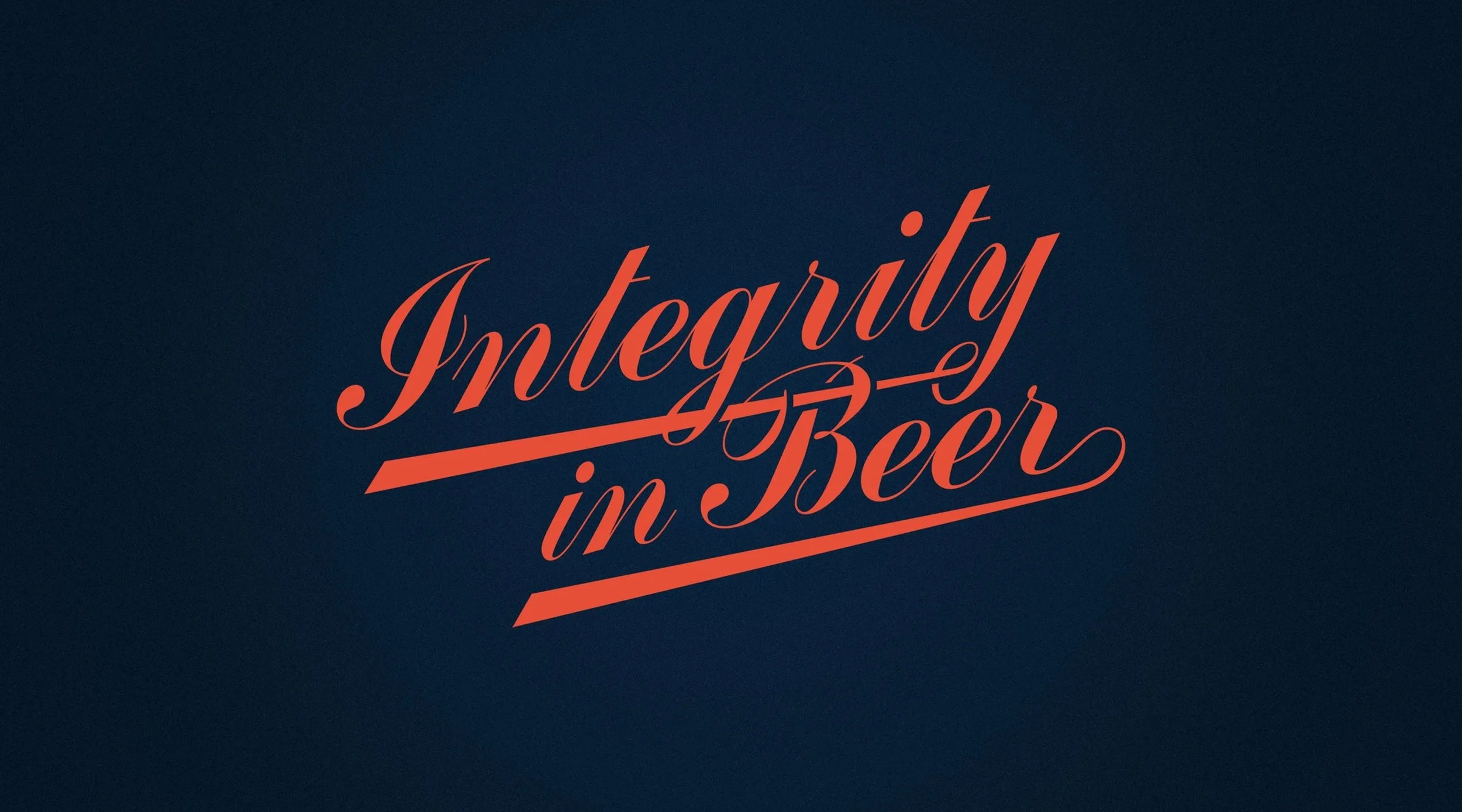 Seapine Brewing Company typography design with custom script reading Integrity in Beer