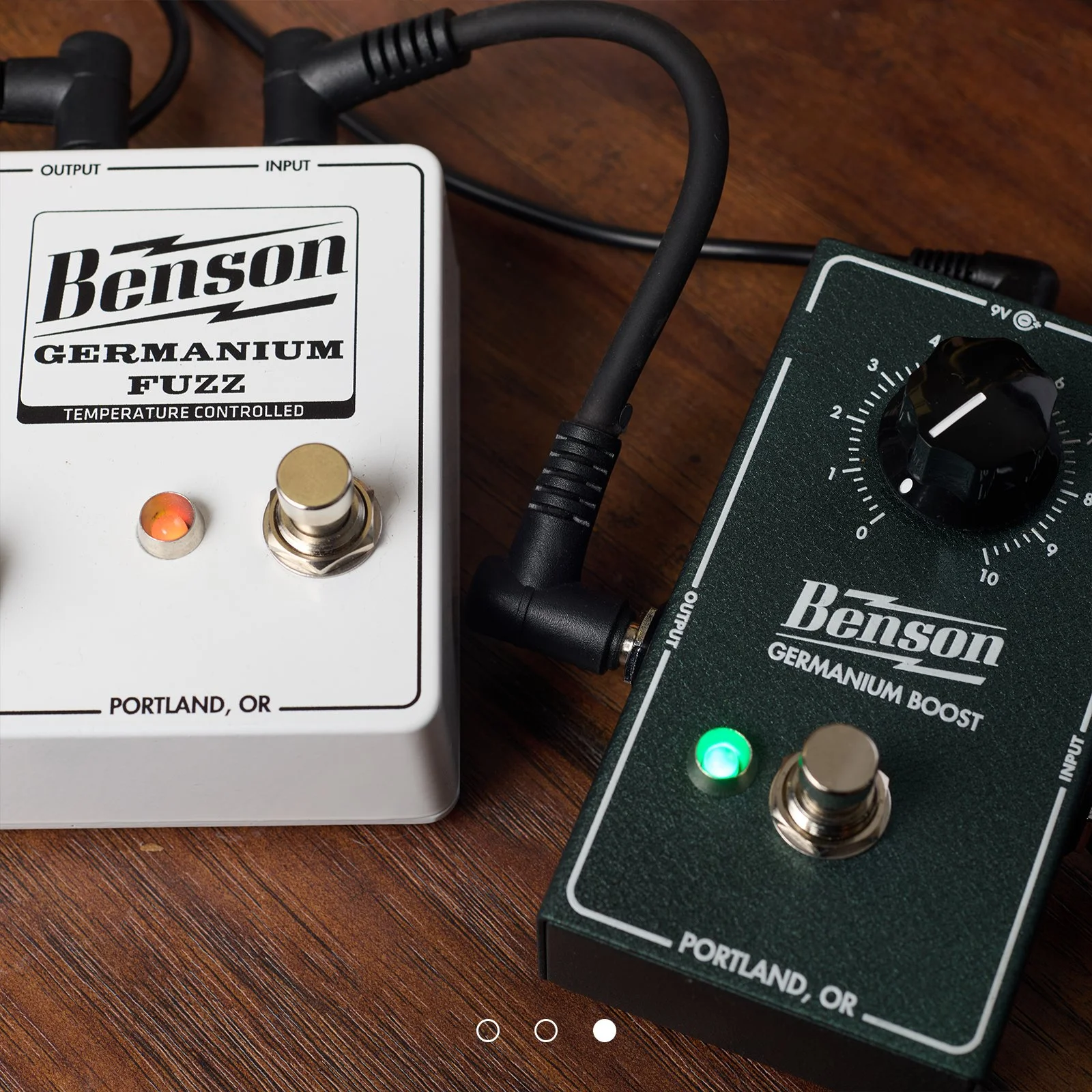 Benson guitar pedals with cohesive branding system and industrial product design for audio equipment