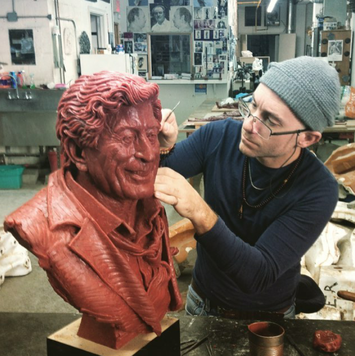 Tony Bennett Bust Work in Progress in Wax 01_Frank Porcu.png