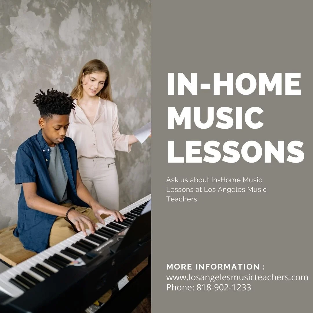 Piano student learning proper hand position with a Los Angeles Music Teachers instructor in Burbank