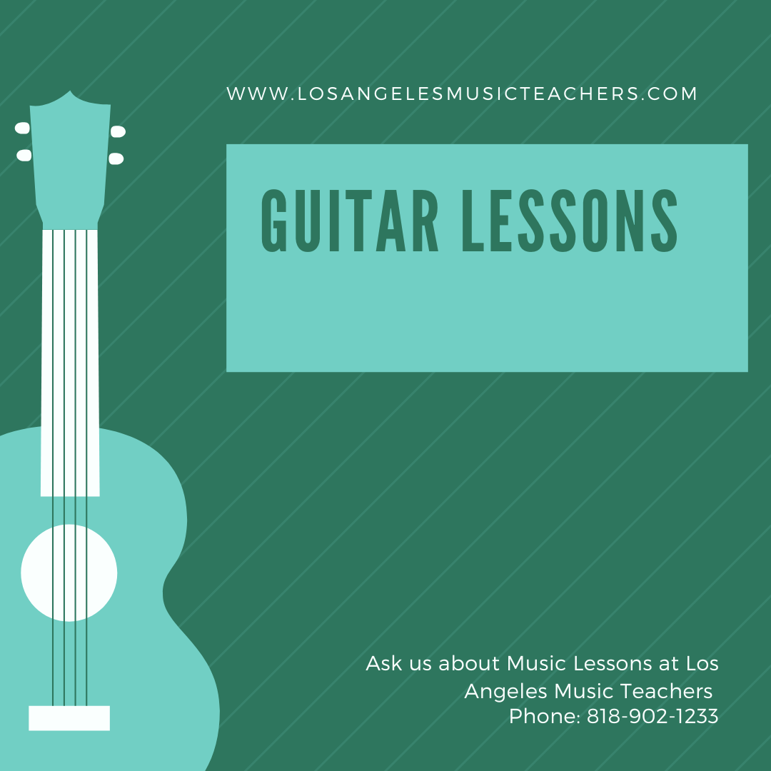 Guitar student learning chords with a Los Angeles Music Teachers instructor in Burbank
