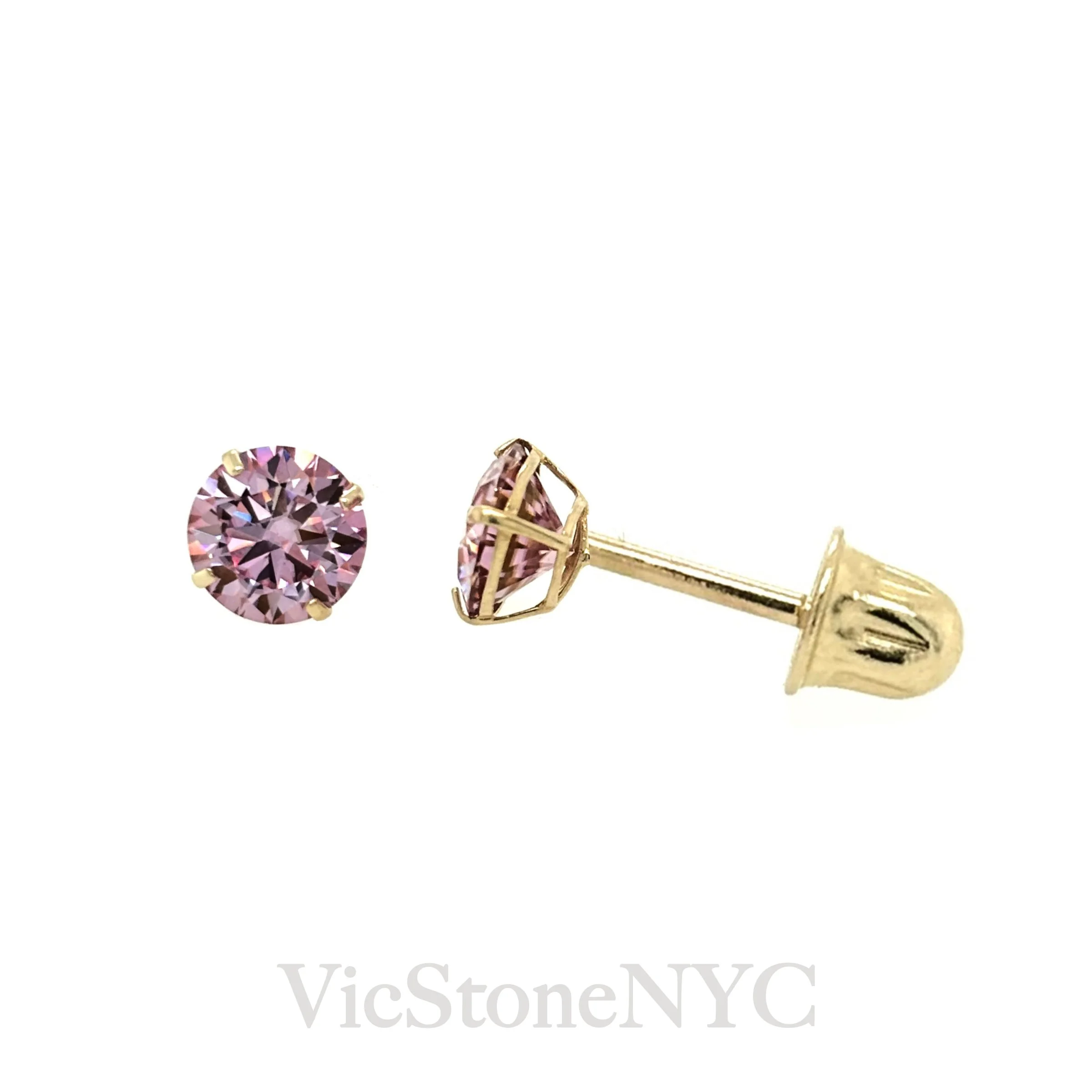 iridescent dainty earrings in yellow or white gold