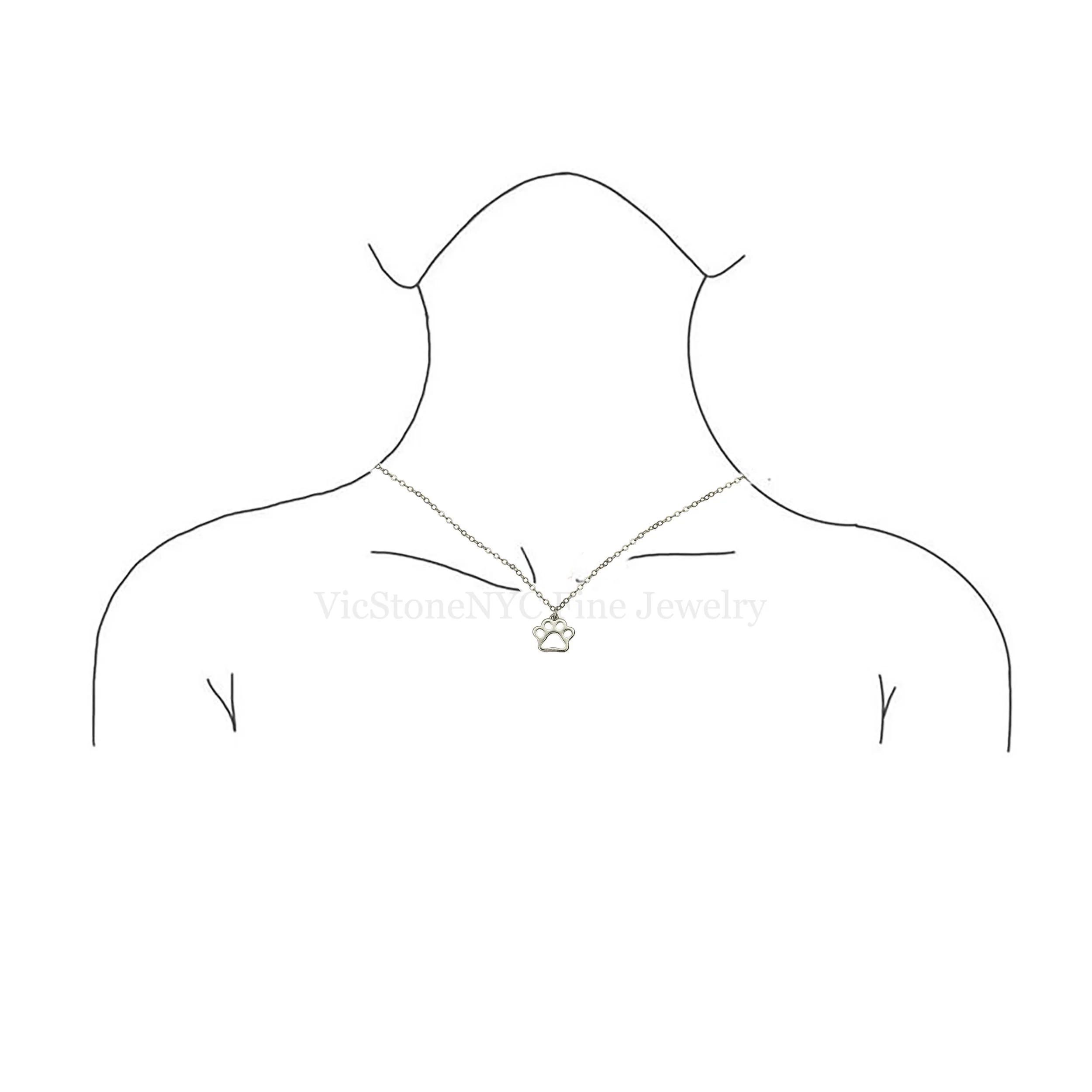 Meaningful 14K gold paw necklace – timeless charm for pet owners, girlfriends, and life partners