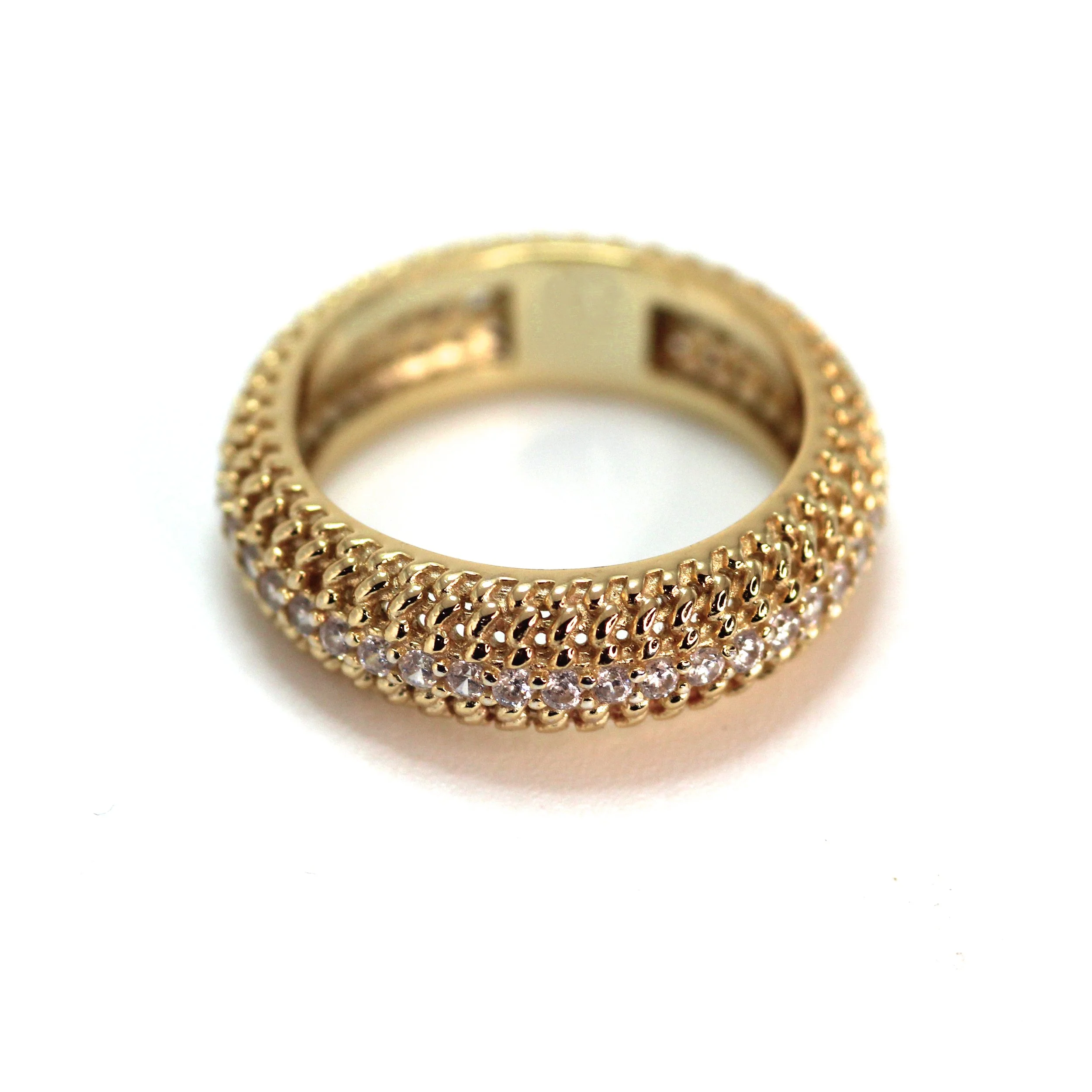Fine gold diamond twist ring gift for her anniversary